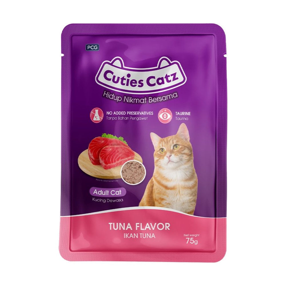 Cuties Catz All Life Stages Pouch Wet Cat Food Tuna Flavor