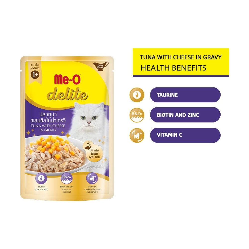 Me-O Adult Wet Cat Food Tuna With Cheese In Gravy