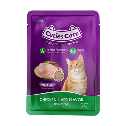 Cuteis Catz Adult Wet Food Pouch Chicken Liver Flavour