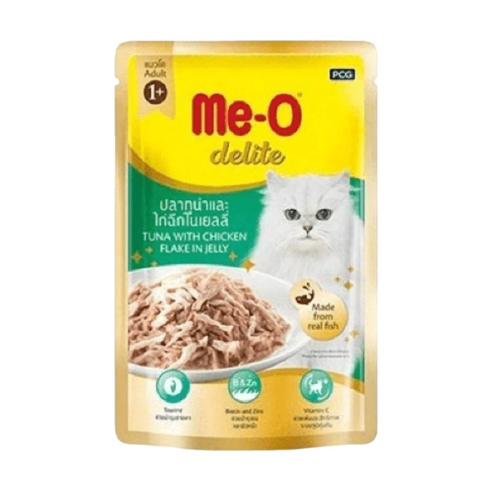 ME-O DELIGHT POUCH TUNA WITH CHICKEN FLAKE IN JELLY