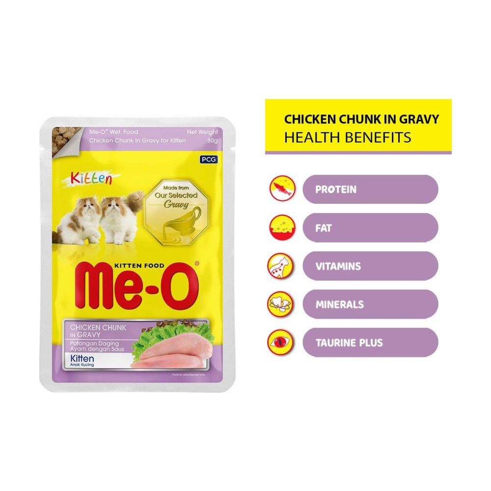 Me-O Pouch Kitten Chicken Chunk In Gravy
