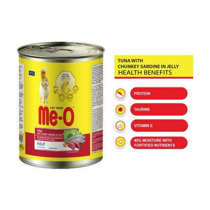 Me-O Adult Wet Cat Food Tuna With Chunky Sardine In Jelly