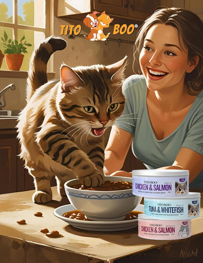 Tito Boo Premium Wet Cat Food Gravy Can