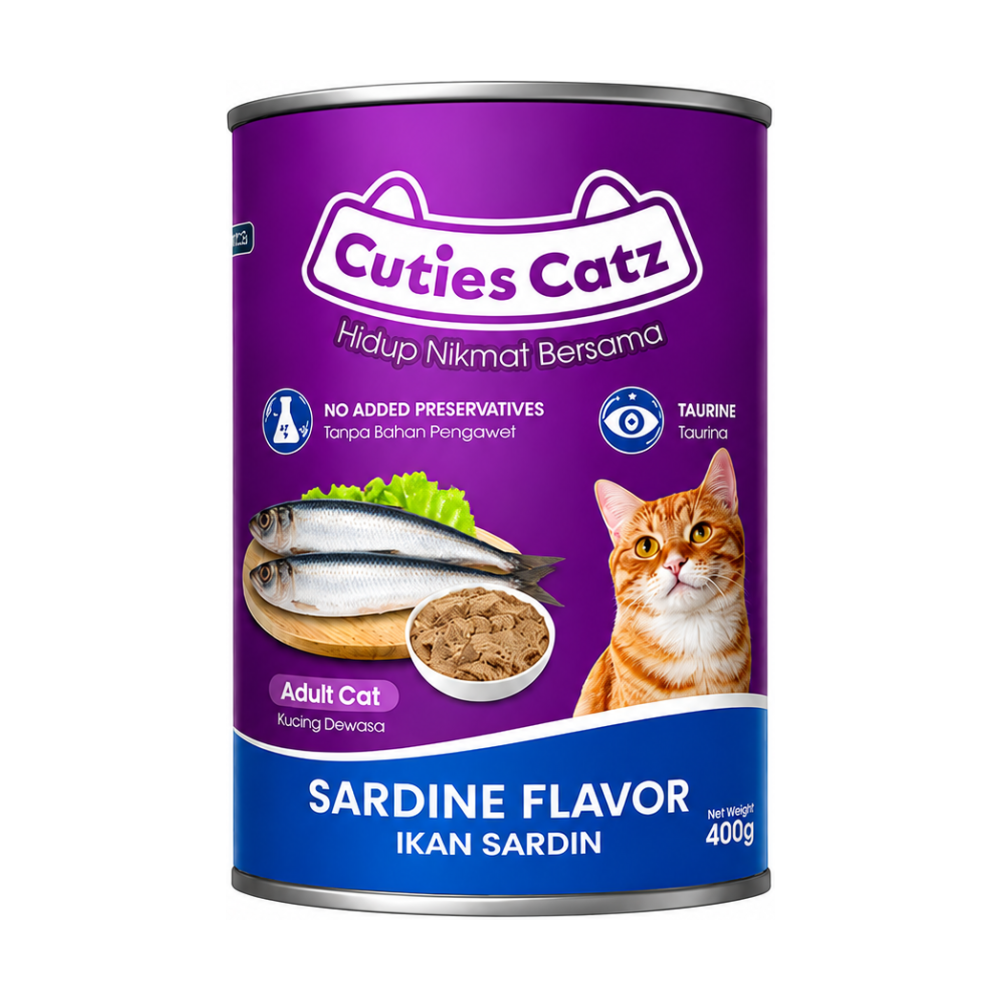Cuties Catz Adult Wet Cat Food Can Sardine Flavor
