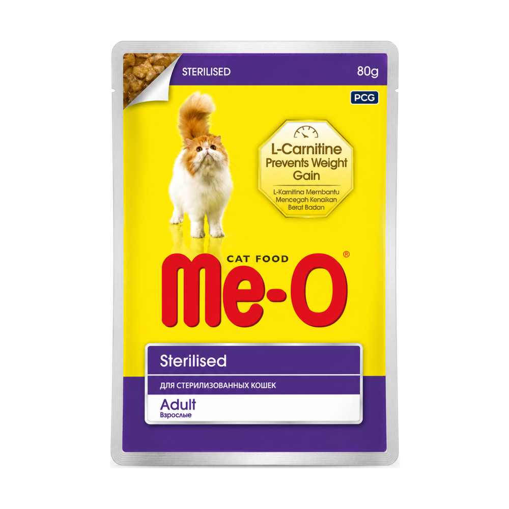Me-O Pouch Adult Wet Cat Food Sterilised Flavor