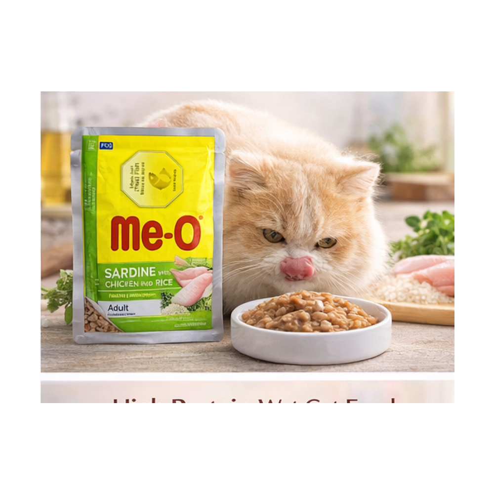 Me-O Adult Sardine With Chicken & Rice Flavor