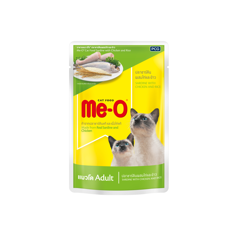 Me-O Adult Sardine With Chicken & Rice Flavor