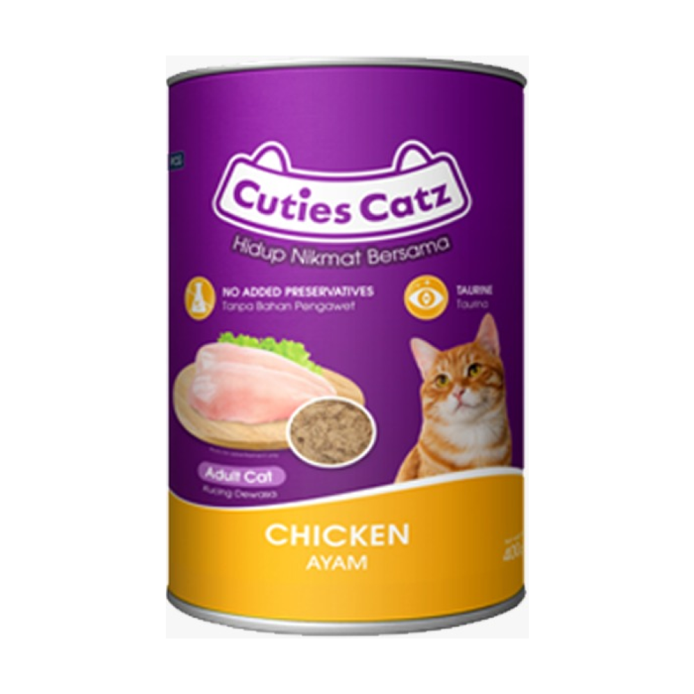 Cuties Catz Adult Wet Cat Food Can Chicken Flavor